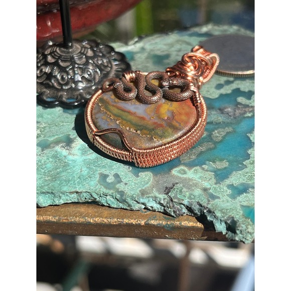 Snake Agate Wire Wrap - Picture 4 of 10